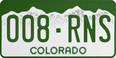 CO license plate 008RNS