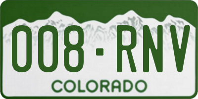 CO license plate 008RNV