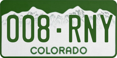 CO license plate 008RNY