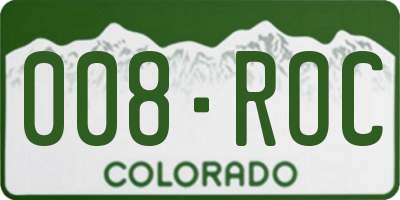 CO license plate 008ROC