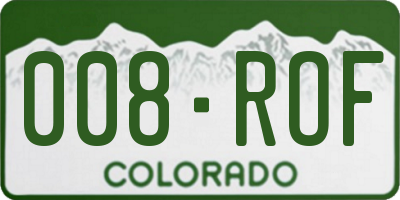 CO license plate 008ROF
