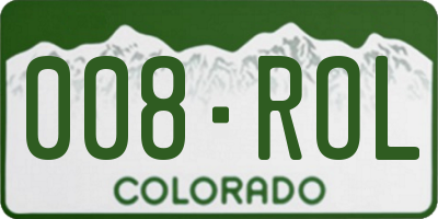 CO license plate 008ROL
