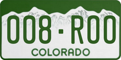 CO license plate 008ROO