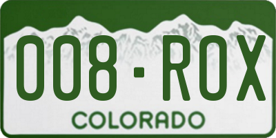 CO license plate 008ROX
