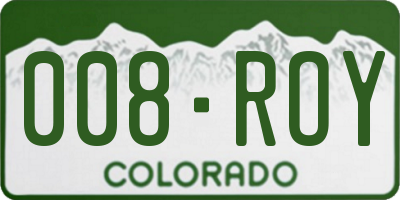 CO license plate 008ROY