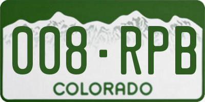 CO license plate 008RPB