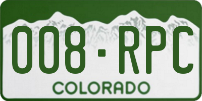 CO license plate 008RPC