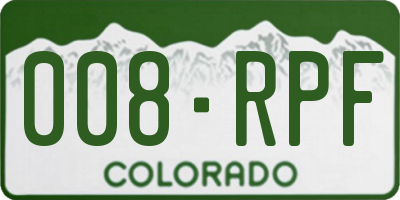 CO license plate 008RPF