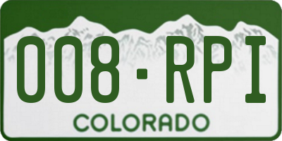 CO license plate 008RPI