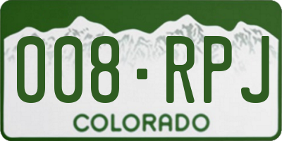 CO license plate 008RPJ