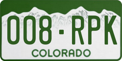 CO license plate 008RPK