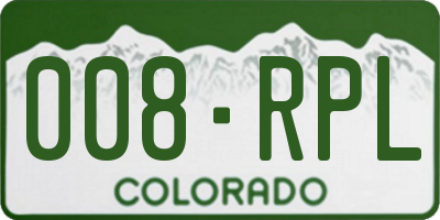 CO license plate 008RPL