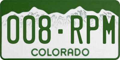 CO license plate 008RPM