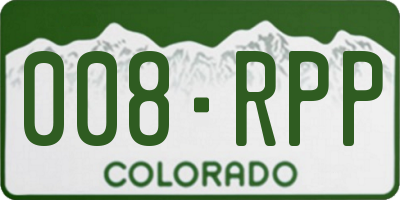 CO license plate 008RPP