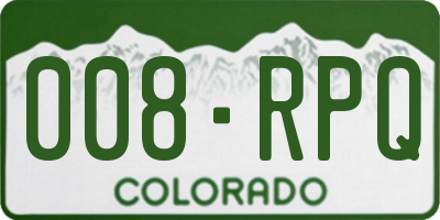 CO license plate 008RPQ