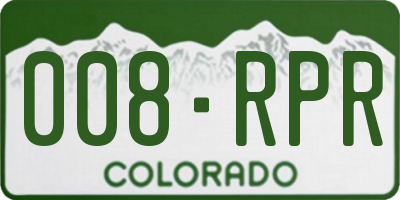 CO license plate 008RPR