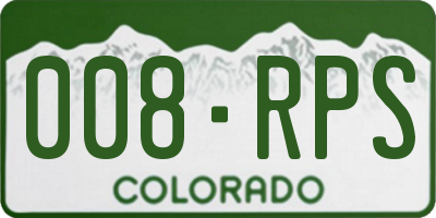 CO license plate 008RPS