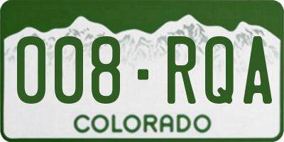 CO license plate 008RQA