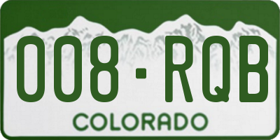 CO license plate 008RQB
