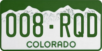 CO license plate 008RQD
