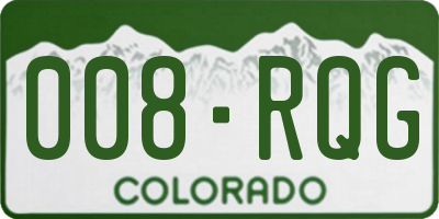 CO license plate 008RQG