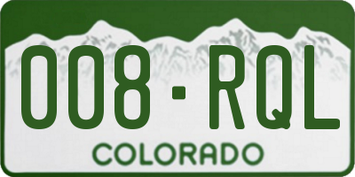 CO license plate 008RQL