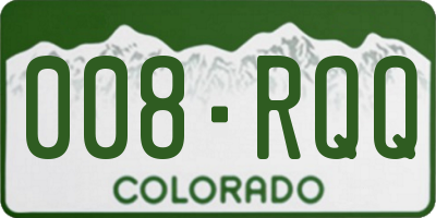 CO license plate 008RQQ