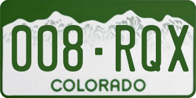 CO license plate 008RQX