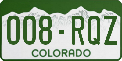 CO license plate 008RQZ
