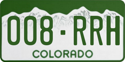 CO license plate 008RRH