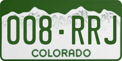 CO license plate 008RRJ
