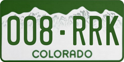 CO license plate 008RRK