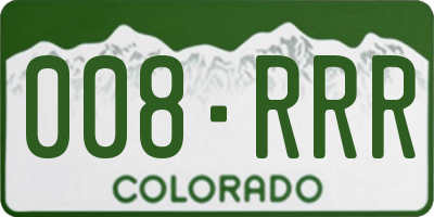 CO license plate 008RRR