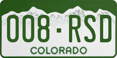 CO license plate 008RSD