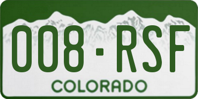 CO license plate 008RSF