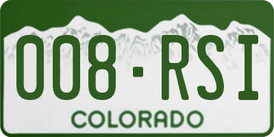 CO license plate 008RSI