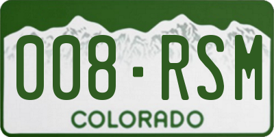 CO license plate 008RSM