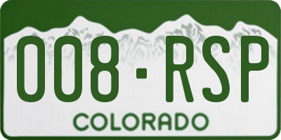 CO license plate 008RSP