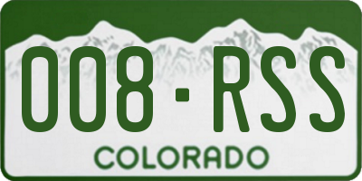 CO license plate 008RSS