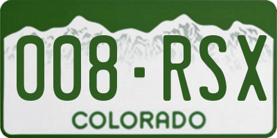 CO license plate 008RSX