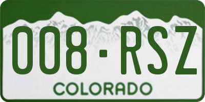 CO license plate 008RSZ