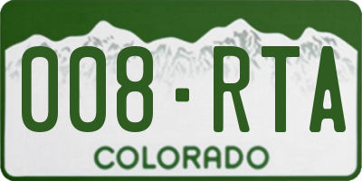 CO license plate 008RTA