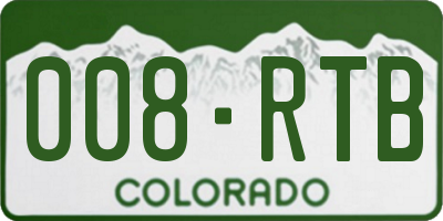 CO license plate 008RTB