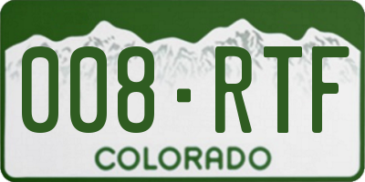 CO license plate 008RTF