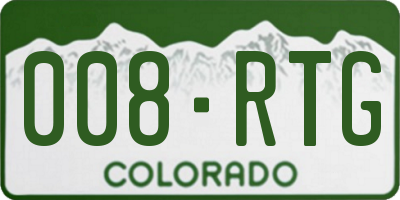 CO license plate 008RTG