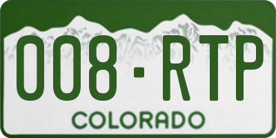 CO license plate 008RTP