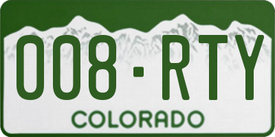 CO license plate 008RTY