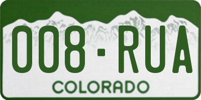 CO license plate 008RUA