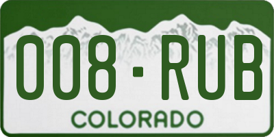 CO license plate 008RUB