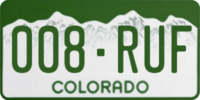 CO license plate 008RUF
